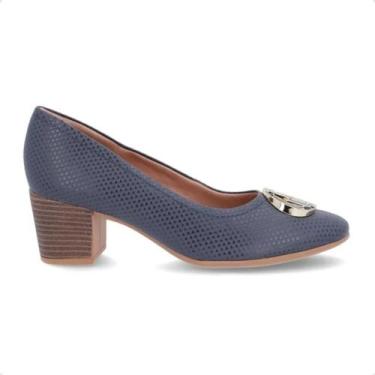 Imagem de Sapato Feminino Salto Médio Grosso Usaflex Azul, New blue, 35