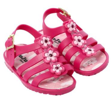 Imagem de Sandália infantil papete 3flores calçados menina juju shoes, Pink, 23-