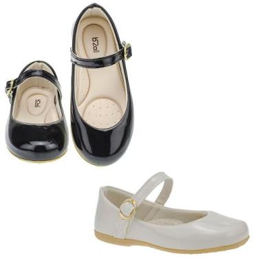 Imagem de Kit 2 pares sapatilha infantil menina b2a kids 9001 preto off white, 2