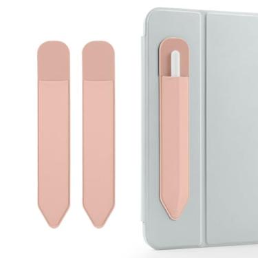 Imagem de DTTO Suporte de lápis para Apple Pencil 2ª e 1ª geração, capa para Apple Pencil Pro e USB-C, bolsa protetora ultrafina elástica com adesivo anexado ao iPad, 2 peças, ouro rosa