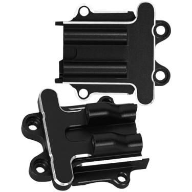 Imagem de Aluminum Front Rear Transmission Case Diff Cover Set Upgrades Parts for 1/18 Granite Grom Mega 380 Brushed 4x4 Monster Truck RTR.Wave Box Gearbox Hops Up,Encode:ARA320749(Black)