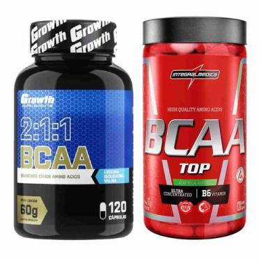 Imagem de Kit Bcaa 120 Caps Growth + Bcaa Top 120 Caps IntegralMedica - Growth S