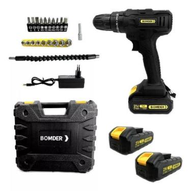 Imagem de Parafusadeira Portátil com 2 baterias 21V + Kit Maleta com Acessórios 