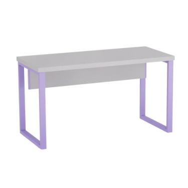 Imagem de Mesa Auxiliar Tubolar PE 40 Pandin 90 Cm Cinza e Lilas
