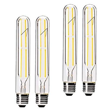 Imagem de VCTC Lighting Lâmpadas Led Tubulares Reguláveis de 6 W, Branco Quente 3000 K, Lâmpada de Filamento Estilo Edison, Lâmpada Vintage T10 Equivalente A 60 Watts, Base Média E26 550Lm, Tampa de Vidro Trans