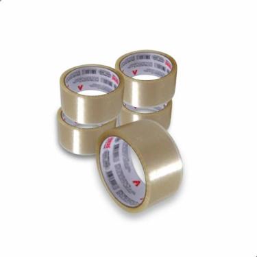 Imagem de Kit 5 Fitas Durex Empacotar Tape Adesiva Transparente 45x40m - MN Plas