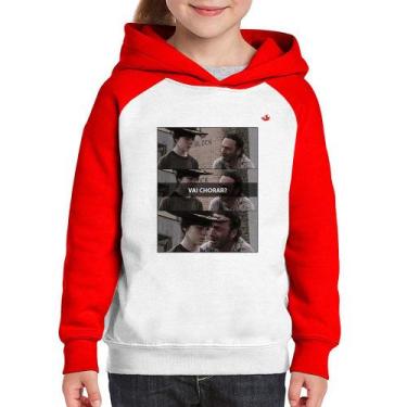 Imagem de Moletom Infantil Vai chorar - Foca na Moda, Branco, Vermelho, 14