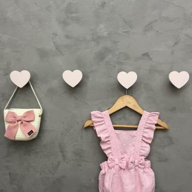 Imagem de 4 Ganchos de parede infantil menina decoração formatos rosa - Hanger D