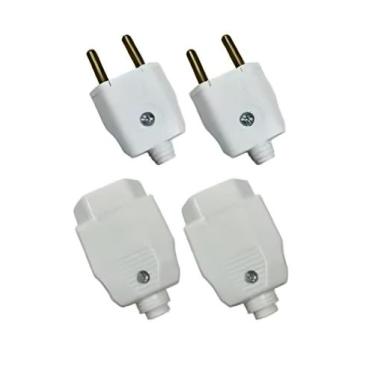 Imagem de Kit 4 Un Plugue Tomada Macho Fêmea Branco 20a 10a Weg