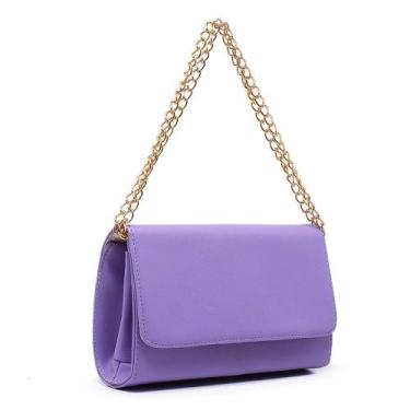 Imagem de Bolsa Feminina Clutch Casual Transversal Tiracolo Roxo - CM Shoes