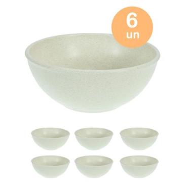 Imagem de 6un TIGELA 500ml BOWL CUMBUCA VASILHA SOPA CALDO BEGE - Evo
