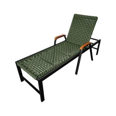 Imagem de Espreguiçadeira Luxo Liz em Corda Naútica Verde Musgo e Alumínio - ATH