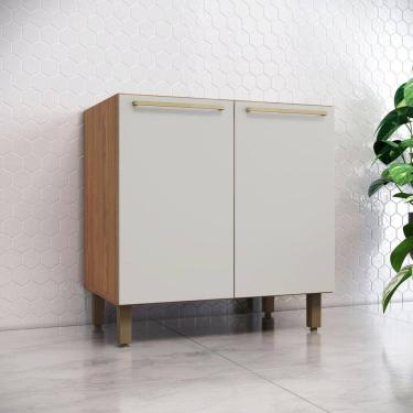 Imagem de Balcão 2 Portas 800mm Yasmin Espresso Móveis Marrom/Areia HP