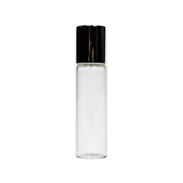Imagem de 10 Unidades de Vidro Rollon Cilíndrico Transparente Tampa Prata 5ml - 