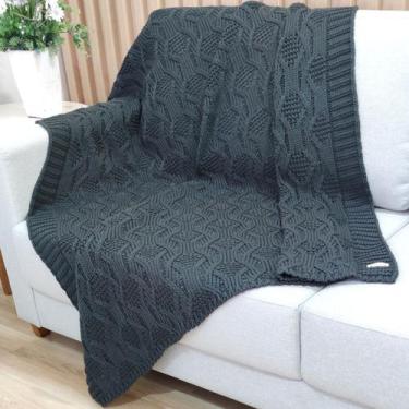 Imagem de Manta Trico Decorativa Sofa 120x150cm Usufruto Tricot cod001, CHUMBO