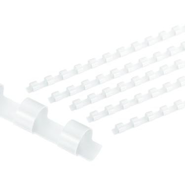 Imagem de PATIKIL Pentes de encadernação de plástico de 8 mm (5/40.6 cm), 50 peças, 21 argolas, espinhos de encadernação com capacidade de 40 folhas, tamanho carta para encadernação de folhas de papel, branco