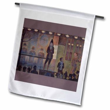 Imagem de 3dRose Circus Sideshow, 1887 por Georges Seurat Man Playing A Trombone - Bandeira de jardim, 30,48 x 45,72 cm