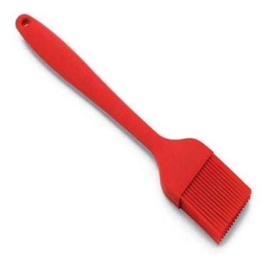 Imagem de Pincel De Silicone Culinario Vermelho Confeitaria Cozinha 26cm Mundiar