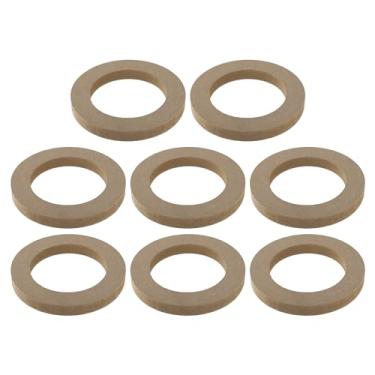 Imagem de uxcell 8 peças de anéis espaçadores universais de 10 cm para montagem de subwoofer de madeira maciça bege