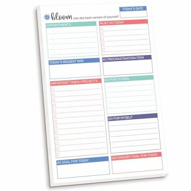 Imagem de bloom daily planners Sistema de planejamento diário de dois lados - almofada removível - azul-petróleo - 15,24 cm x 23 cm