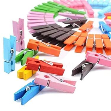 Imagem de Mini Pregador Prendedor Madeira Coloridos 2,5cm 60 Unidades