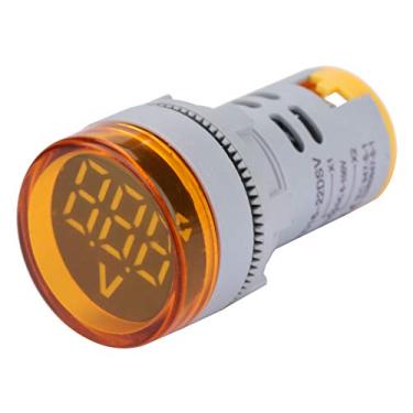 Imagem de Luz de Sinal de Voltímetro LED, Indicador de Medidor de Tensão Digital Testador de Lâmpada Redonda, Tamanho Compacto Ampla Faixa de Medição 6-100V, Caixa de Plástico, para