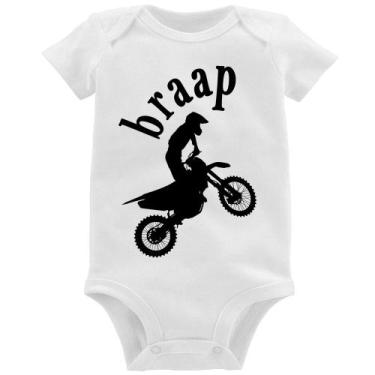 Imagem de Body Bebê Motocross Braap - Foca na Moda, Branco, M