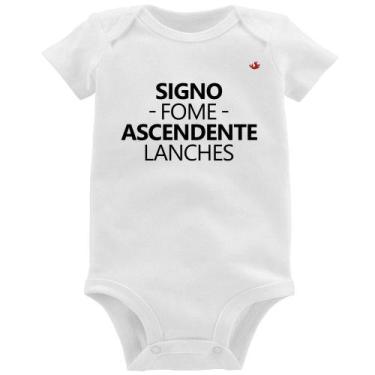 Imagem de Body Bebê Signo: fome - Ascendente: lanches - Foca na Moda, Branco, P