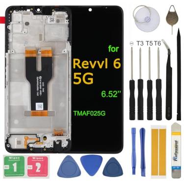 Imagem de Substituição de tela LCD para T-Mobile Revvl 6 5G TMAF025G 16.6 cm Display LCD Touch Screen Digitalizador com moldura de ferramentas de reparo
