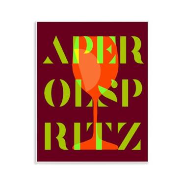 Imagem de Stupell Industries Modern Aperol Spritz Wall Plaque Art Design por Daphne Polselli, 28 x 35 cm