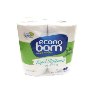 Imagem de Papel higienico neutro folha dupla - econobom - c/4 rolos - 30mx10cm