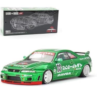 Imagem de Modelo de carro fundido compatível com Kaido House x Mini GT 1:64 Nissan Skyline GT-R (R33) Imai Racing V1 Green Limited Edition KHMG150