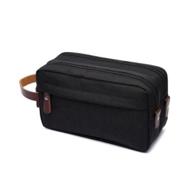 Imagem de Necessaire Masculina Bolsa Organizadora Viagem Estojo Grande Unissex Compacta e Versátil Uso Diário Executiva (Preto)