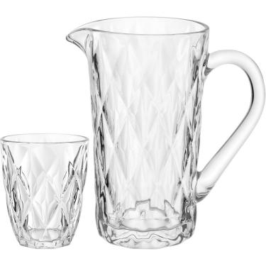Imagem de Jogo 7 Peças Jarra/Copos Para Refresco Água Home&Co Eco Crystal 270Ml/1,5L Transparente