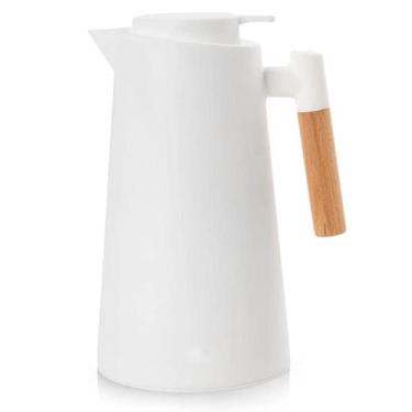 Imagem de Garrafa Térmica Café Chá Água Vetrô Jade Cabo De Madeira Resistente Br