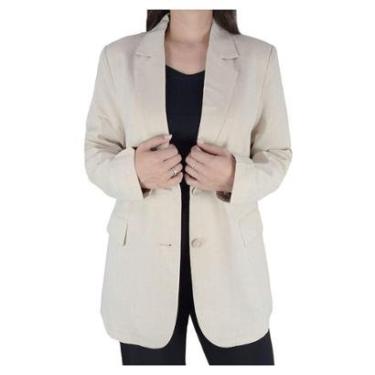 Imagem de Blazer Feminino Facinelli By Mooncity Over Bege Off - 6901-Feminino