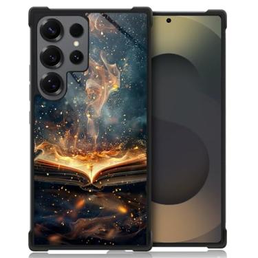 Imagem de CARLOCA Capa compatível com Samsung Galaxy S25 Ultra, design para meninas à prova de choque antiarranhões capa traseira rígida PC estampa fashion livro de imagens chama mágica