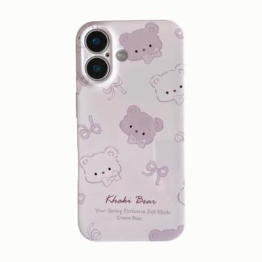 Imagem de FLIRACON Capa macia para celular com laços de urso de desenho fofo compatível com capa de iPhone (rosa, para iPhone 12 Pro)