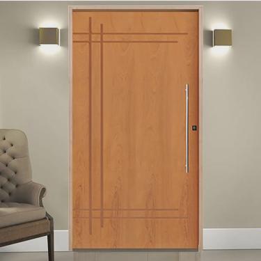 Imagem de Kit Porta de Madeira Pivotante 210x140cm Batente 14cm Fechadura 803 Rolete Externa Belissima 9 Hale