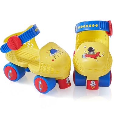 Imagem de Patins ajustáveis para crianças, meninas, meninos, patins de quatro rodas de treinamento fácil para iniciantes, crianças de 2 a 4 anos