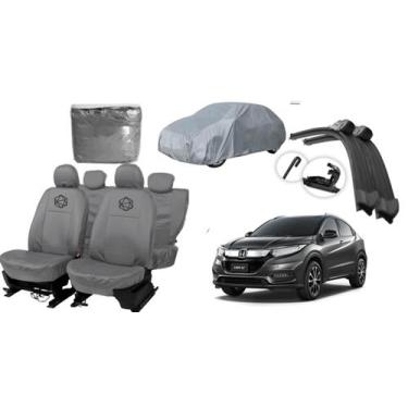 Imagem de Kit capa HRV couro cinza + capa externa + limpador - ferro tech br