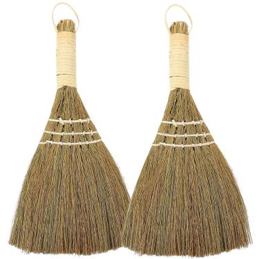 Imagem de iplusmile 2 peças de vassoura pequena natural vassoura de mão vassoura asiática tailandesa espanador vassoura de palha macia para limpar pá de lixo desktop