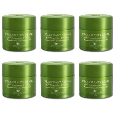 Imagem de Kit 6 Desodorante Em Creme Verde Bloqueador De Odores Pierre Alexander 50g