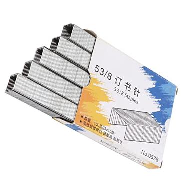 Imagem de Peças de Reposição de Grampo de Fio Galvanizado, Grampo de Fio Manual Aplicável 53/8 Suprimentos de Grampeador de Pistola de Pregos para Escritório Em Casa e Escola