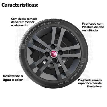 Imagem de 4X Calota Fiat Argo Aro 14 2021 Grafite 294Cb