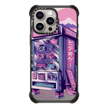 Imagem de CASETiFY Capa Ultra Impact para iPhone 15 Pro Max [Forte Fina/3,5 m 5X Proteção contra quedas de grau Militray/Compatível com Magsafe] - Máquina de venda automática retrô - Preto transparente
