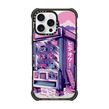 Imagem de CASETiFY Capa Ultra Impact para iPhone 16 Pro Max [Forte Fina/3,5 m 5X Proteção contra quedas de grau Militray/Compatível com Magsafe] - Máquina de venda automática retrô - Preto transparente
