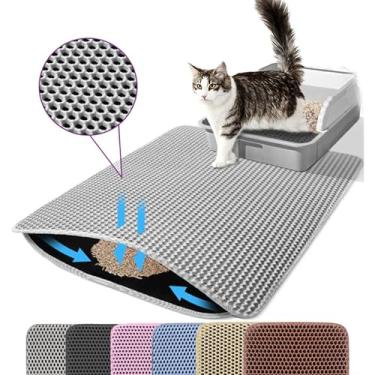 Imagem de Petinstinct Tapete de areia gigante para gatos, 118 x 66 cm, tapete de armadilha de areia para gatos de camada dupla, antiderrapante, impermeável, à prova de urina, suprimentos e itens essenciais para