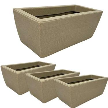 Imagem de Kit  4 Jardineira Luxo Floreira de chão Horta em casa Polietileno mode