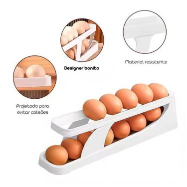 Imagem de Porta Ovos Organizador Bandeja Rolante Compacta para Geladeira - Nacio